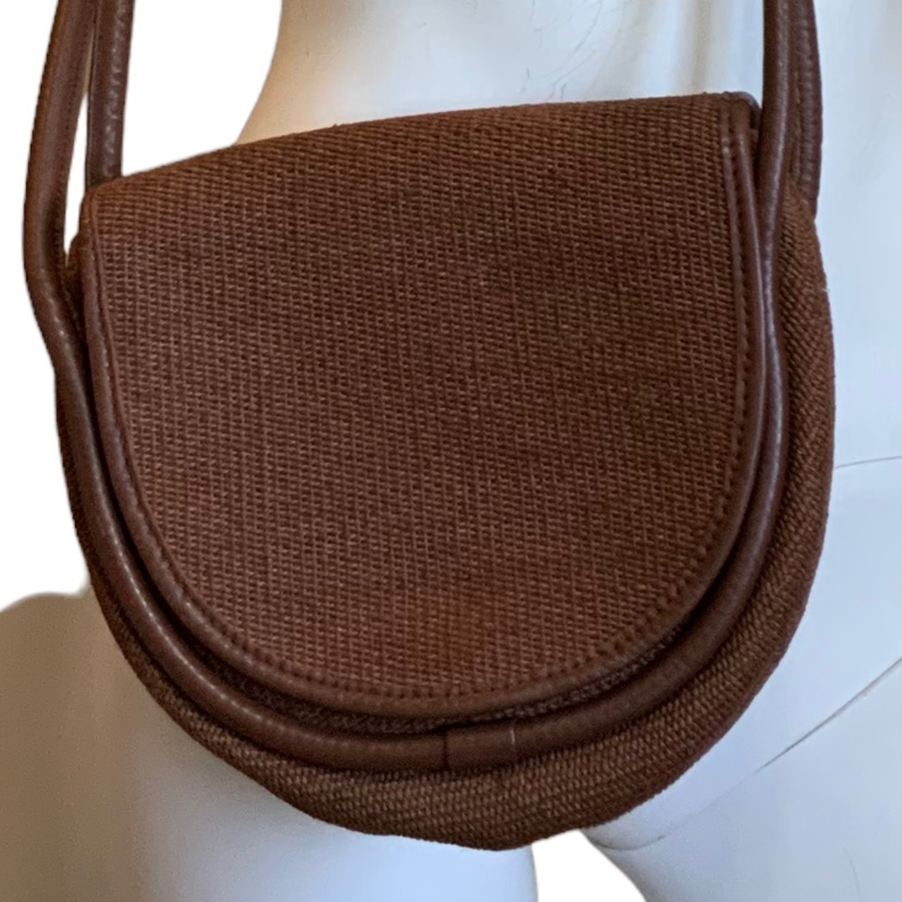 Vintage De Vecchi By Hamilton Hodge Woman's Brown Shoulder Purse Made In Italy - Picture 2 of 8